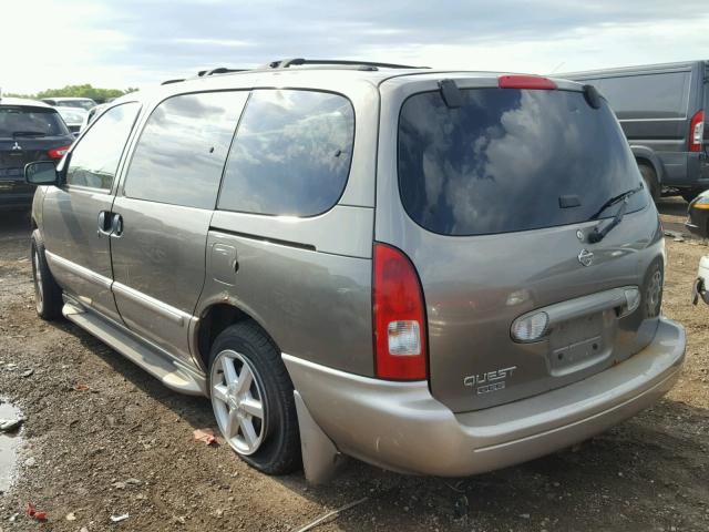 4N2ZN17TX2D809254 - 2002 NISSAN QUEST GLE GRAY photo 3