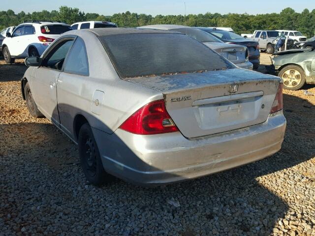 1HGEM22552L092501 - 2002 HONDA CIVIC LX SILVER photo 3