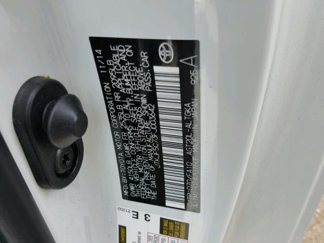 JTKJF5C73FJ003642 - 2015 TOYOTA SCION TC 白色 照片 10