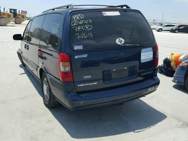 1GNDX03E82D125707 - 2002 CHEVROLET VENTURE BLUE photo 3