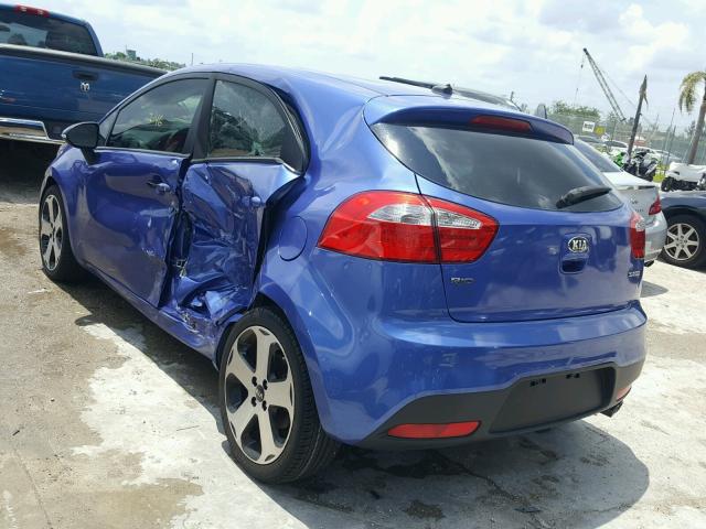 KNADN5A32D6175536 - 2013 KIA RIO EX BLUE photo 3