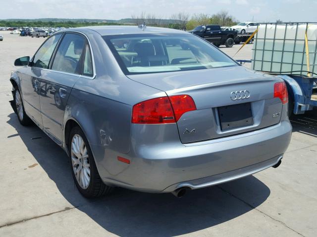 WAUAF78E68A155294 - 2008 AUDI A4 2.0T SILVER photo 3