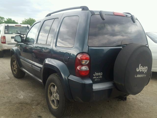 1J8GL38K35W669776 - 2005 JEEP LIBERTY RE 绿色 照片 3