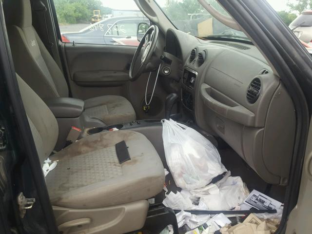 1J8GL38K35W669776 - 2005 JEEP LIBERTY RE 绿色 照片 5