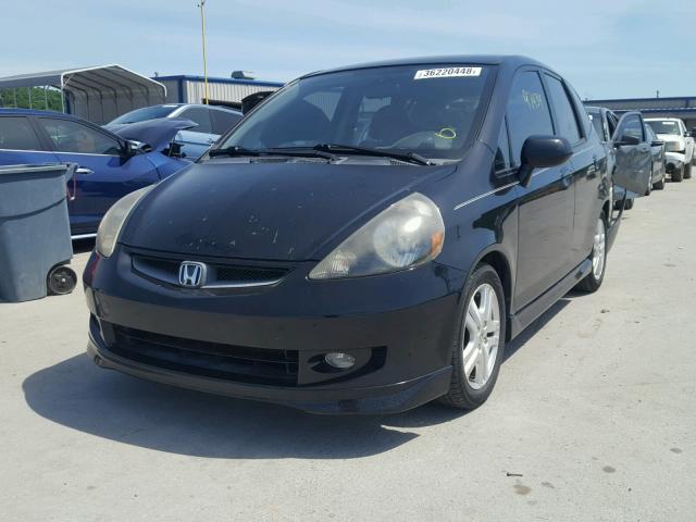 JHMGD38677S038724 - 2007 HONDA FIT S BLACK photo 2