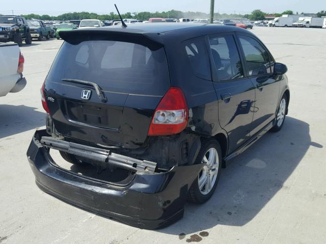 JHMGD38677S038724 - 2007 HONDA FIT S BLACK photo 4