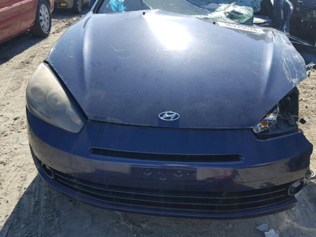 KMHHN66F97U250905 - 2007 HYUNDAI TIBURON GT BLUE photo 7