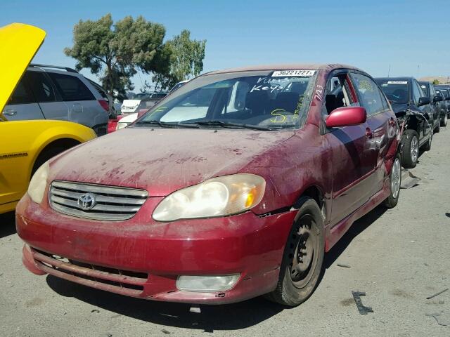 1NXBR32E84Z237919 - 2004 TOYOTA COROLLA CE RED photo 2