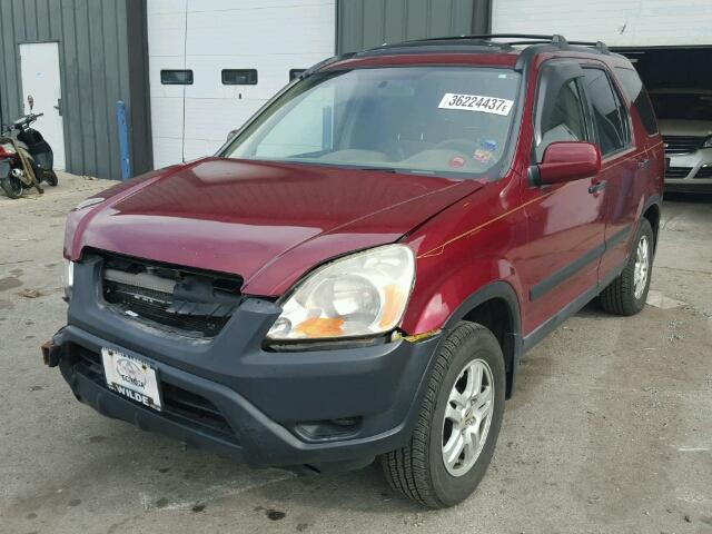 JHLRD78842C000991 - 2002 HONDA CR-V EX BURGUNDY photo 2