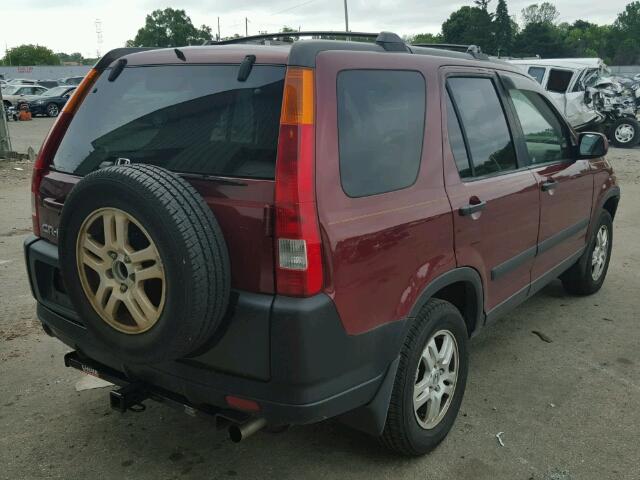 JHLRD78842C000991 - 2002 HONDA CR-V EX BURGUNDY photo 4