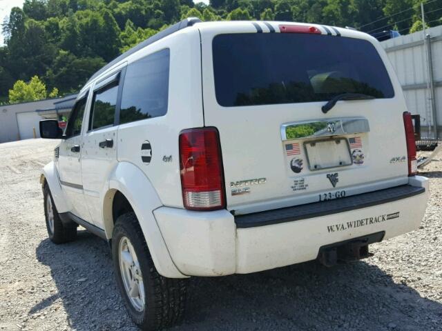 1D8GU58K57W636833 - 2007 DODGE NITRO SLT WHITE photo 3