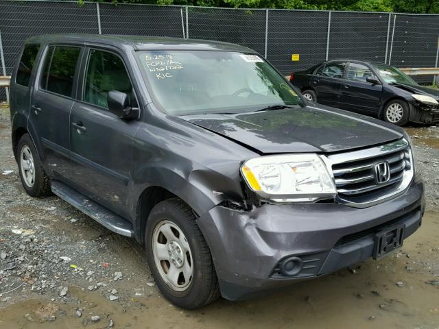 5FNYF4H22EB025229 - 2014 HONDA PILOT LX GRAY photo 1