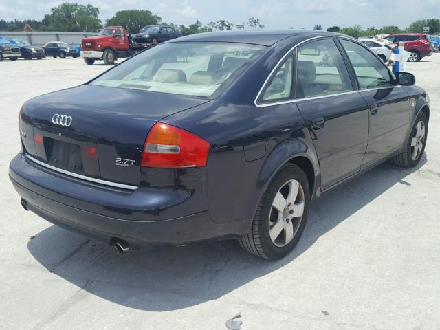 WAULD64B32N073902 - 2002 AUDI A6 2.7T QU BLUE photo 4