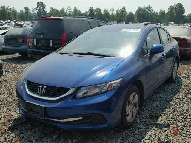 19XFB2F55DE243299 - 2013 HONDA CIVIC LX BLUE photo 2