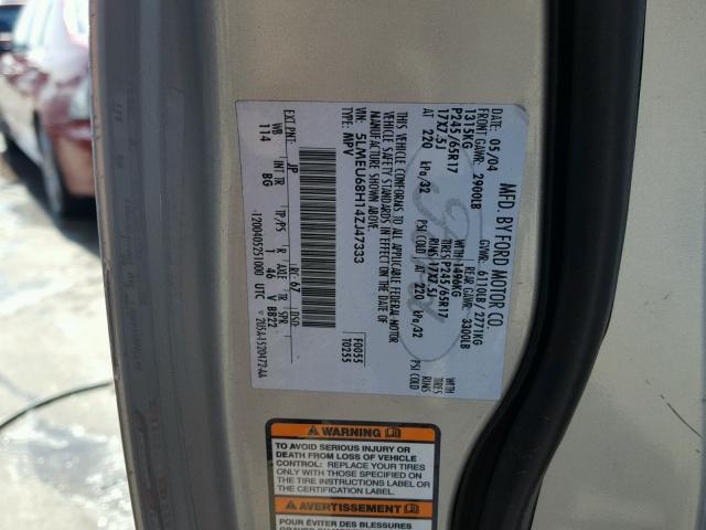 5LMEU68H14ZJ47333 - 2004 LINCOLN AVIATOR 银色 照片 10