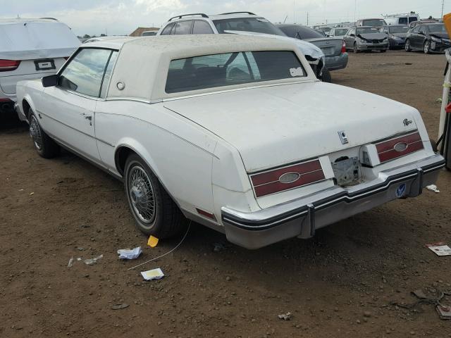 1G4EZ57YXFE445003 - 1985 BUICK RIVIERA WHITE photo 3