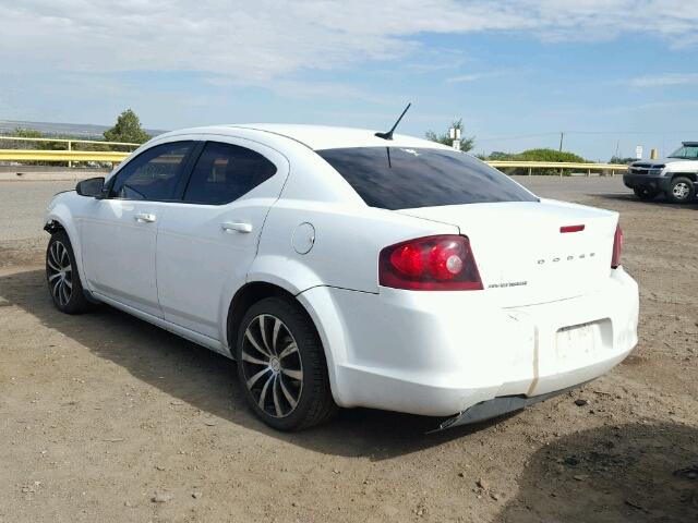 1C3CDZAB4EN220794 - 2014 DODGE AVENGER SE WHITE photo 3