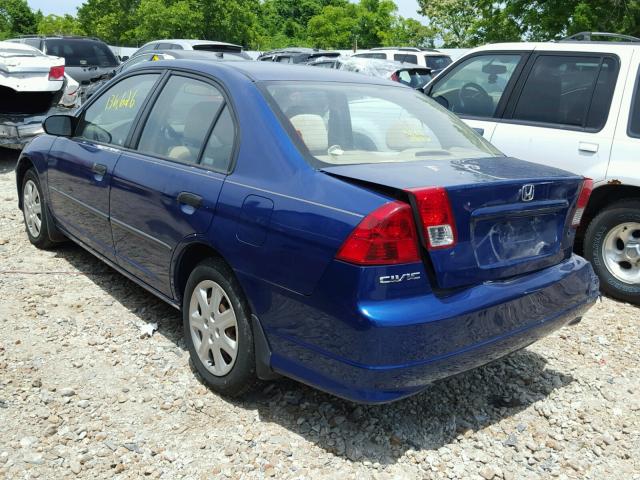 2HGES16434H608582 - 2004 HONDA CIVIC DX BLUE photo 3