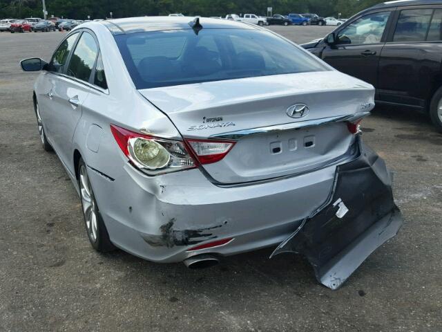 5NPEC4ABXDH593749 - 2013 HYUNDAI SONATA SE SILVER photo 3