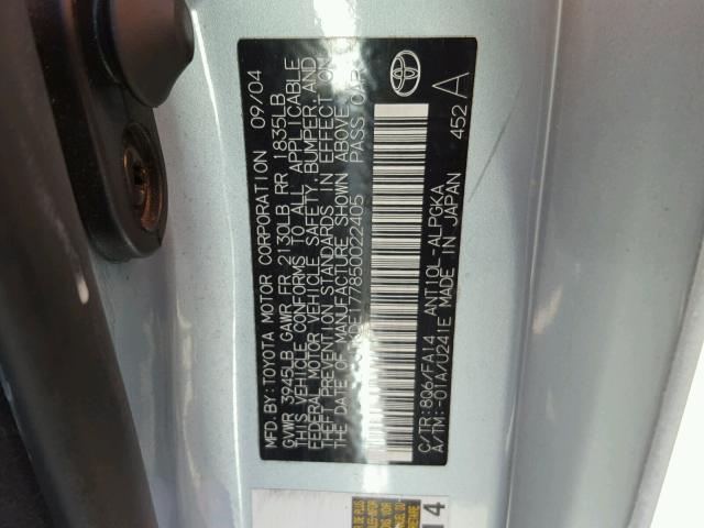JTKDE177850022405 - 2005 TOYOTA SCION TC 白色 照片 10