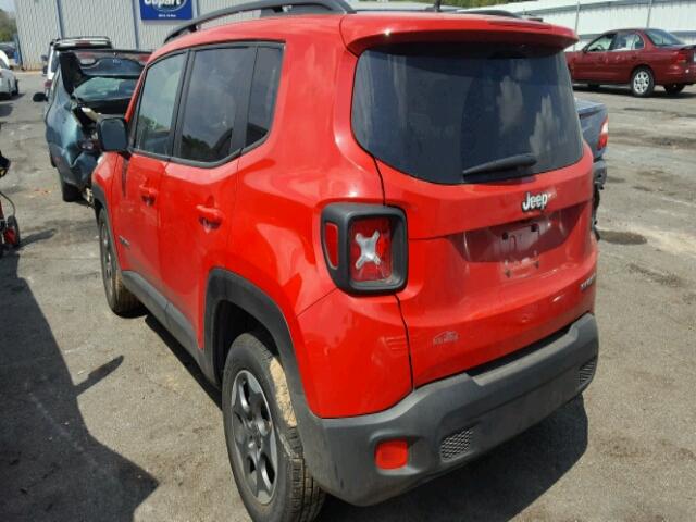 ZACCJAAT1GPD73884 - 2016 JEEP RENEGADE S RED photo 3