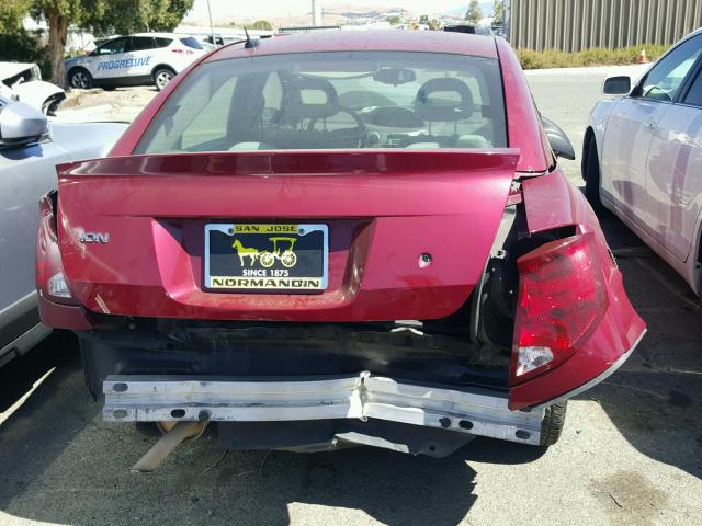 1G8AJ55F06Z195057 - 2006 SATURN ION LEVEL BURGUNDY photo 9