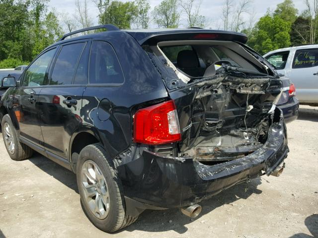 2FMDK4JC4DBC88116 - 2013 FORD EDGE SEL BLACK photo 3