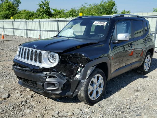 ZACCJBDB0HPF62052 - 2017 JEEP RENEGADE L BLACK photo 2