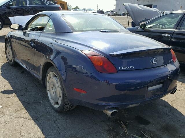 JTHFN48YX20029102 - 2002 LEXUS SC 430 BLUE photo 3