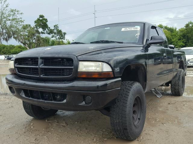 1B7GL22X7WS750035 - 1998 DODGE DAKOTA BLACK photo 2