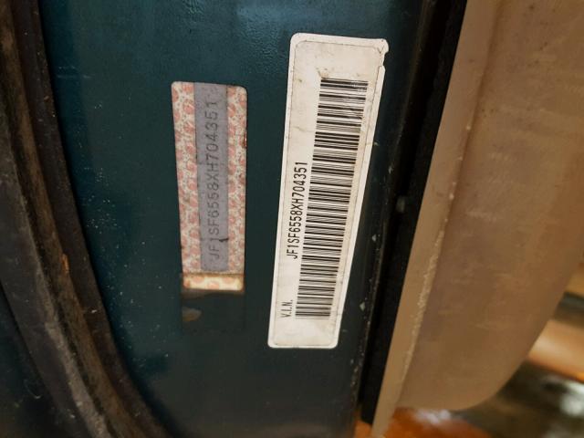 JF1SF6558XH704351 - 1999 SUBARU FORESTER S GREEN photo 10