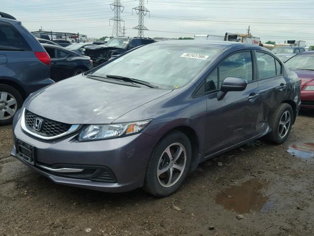 19XFB2F70FE083725 - 2015 HONDA CIVIC SE GRAY photo 2