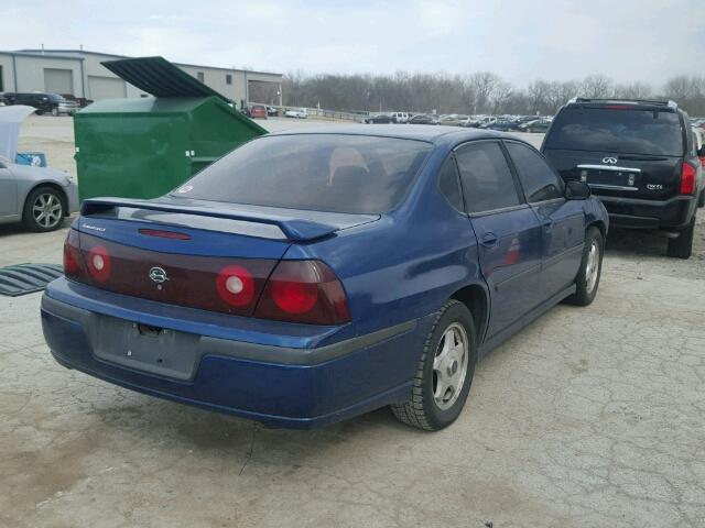 2G1WF52E739331174 - 2003 CHEVROLET IMPALA BLUE photo 4