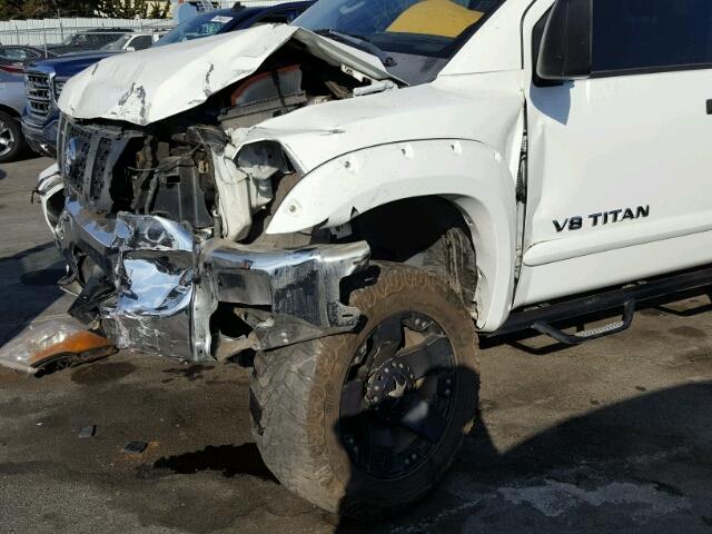 1N6AA07C89N318608 - 2009 NISSAN TITAN XE WHITE photo 9