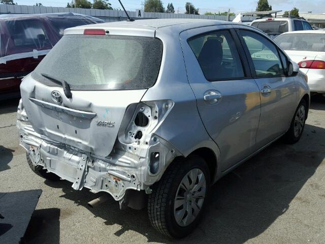 JTDKTUD37DD568790 - 2013 TOYOTA YARIS GRAY photo 4