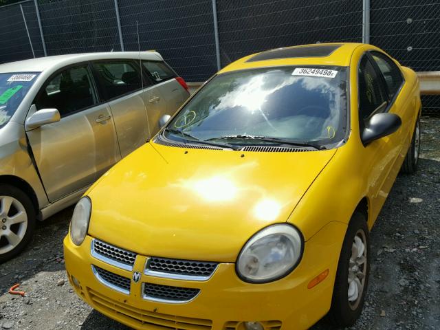 1B3ES56C24D550458 - 2004 DODGE NEON SXT YELLOW photo 9