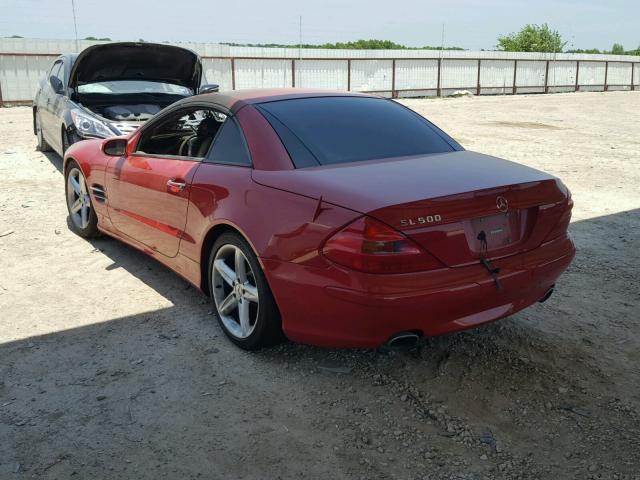 WDBSK75FX5F099602 - 2005 MERCEDES-BENZ SL 500 RED photo 3