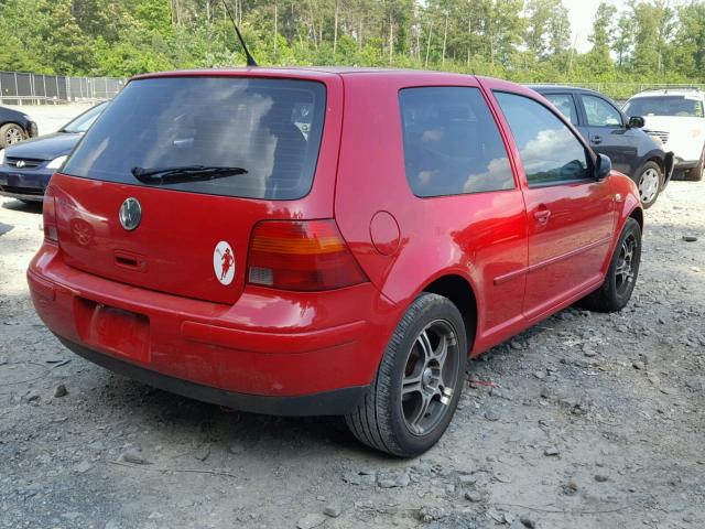 9BWBL61J444001991 - 2004 VOLKSWAGEN GOLF GL RED photo 4