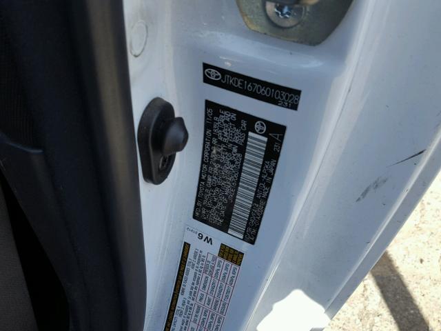 JTKDE167060103028 - 2006 TOYOTA SCION TC 白色 照片 10