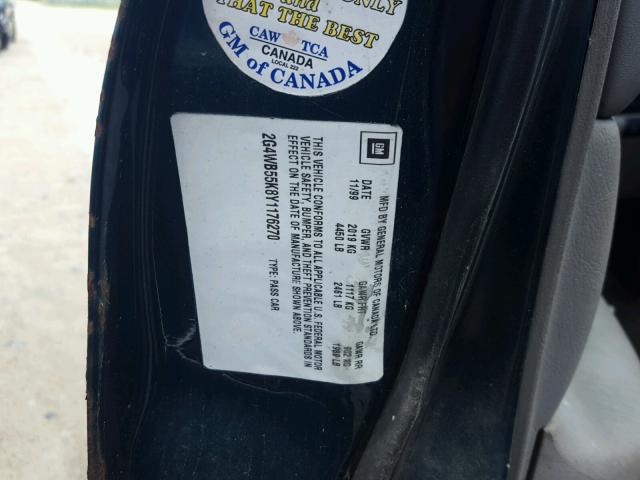 2G4WB55K8Y1176270 - 2000 BUICK REGAL LS 绿色 照片 10