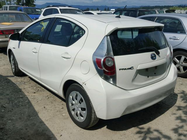 JTDKDTB32C1502254 - 2012 TOYOTA PRIUS C WHITE photo 3