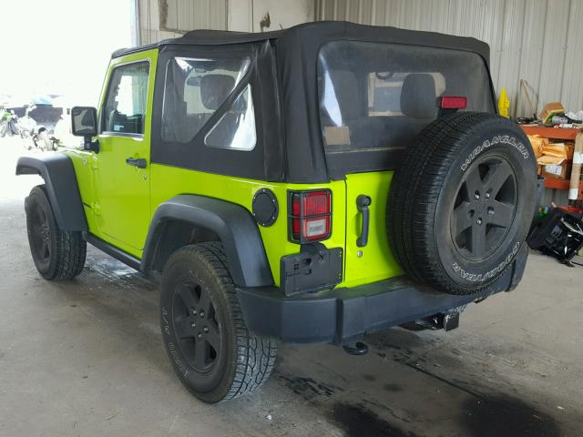 1C4AJWAG0CL237073 - 2012 JEEP WRANGLER S GREEN photo 3