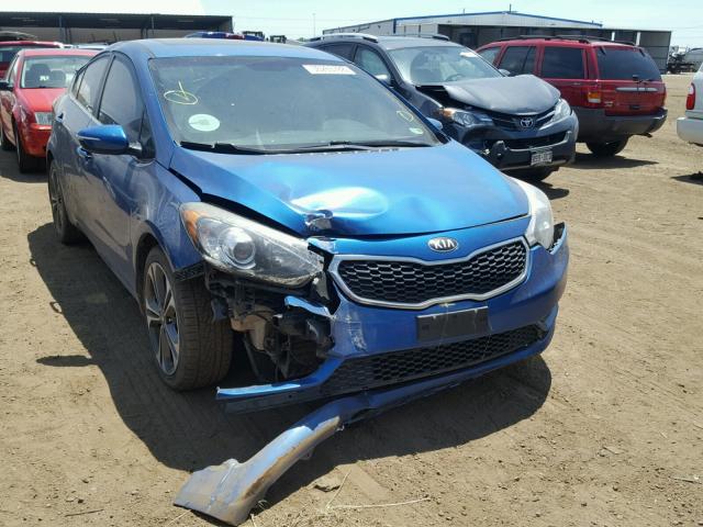 KNAFZ4A87E5058853 - 2014 KIA FORTE EX BLUE photo 1