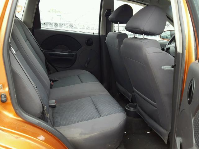 KL1TD66666B590306 - 2006 CHEVROLET AVEO BASE Narıncı foto 6