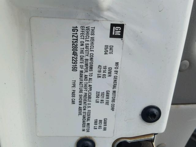 1G1ZT52804F229160 - 2004 CHEVROLET MALIBU LS Ağ foto 10