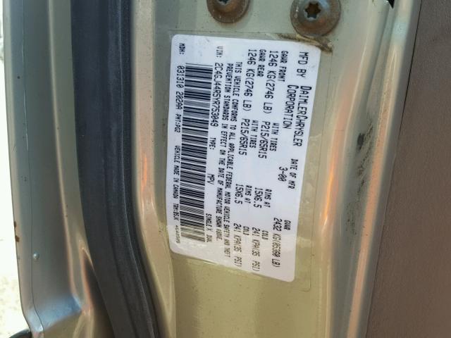 2C4GJ44R5YR753049 - 2000 CHRYSLER GRAND VOYA ვერცხლისფერი ფოტო 10