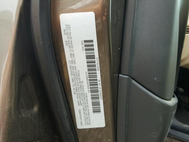 4S4WX90D894407370 - 2009 SUBARU TRIBECA LI BROWN photo 10