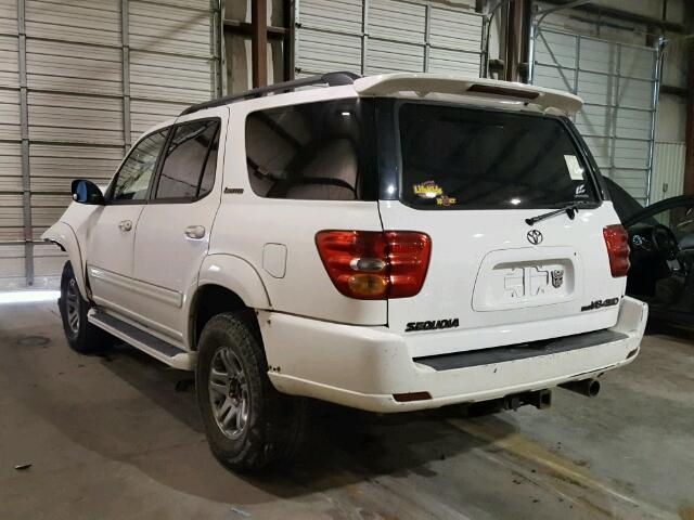 5TDBT48A64S222002 - 2004 TOYOTA SEQUOIA LI WHITE photo 3