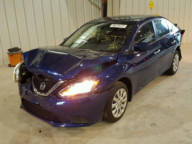 3N1AB7AP8HY221949 - 2017 NISSAN SENTRA S BLUE photo 2