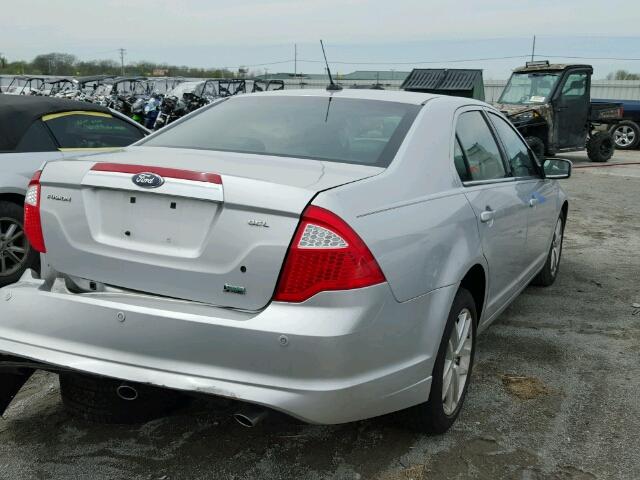 3FAHP0JG2AR321782 - 2010 FORD FUSION SEL SILVER photo 4